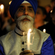A Sikh at the vigil.